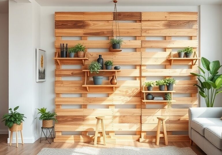 Multifunktionale Raumteiler aus recyceltem Holz: Nachhaltig einrichten